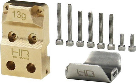 Hot Racing Axial SCX24 Brass Differential Cover w/Stainless Axle Skid Plate 13g)
