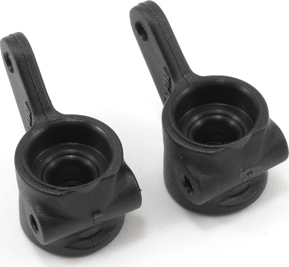 RPM Front Bearing Carrier Set (Black) (2) (short course truck, 2WD buggy, stadium truck, monster truck)