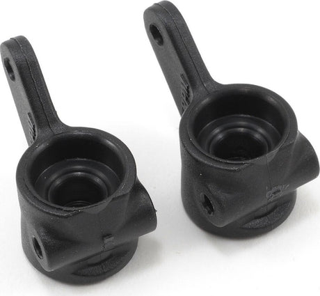 RPM Front Bearing Carrier Set (Black) (2) (short course truck, 2WD buggy, stadium truck, monster truck)