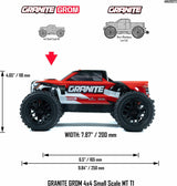1/18 GRANITE GROM MEGA 380 Brushed 4X4 Monster Truck RTR with Battery & Charger, Red