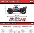1/16 MINI KRATON 3S DSC 4X4 RTR Brushless Speed Truck (Battery & Charger Included), Teal/Pink
