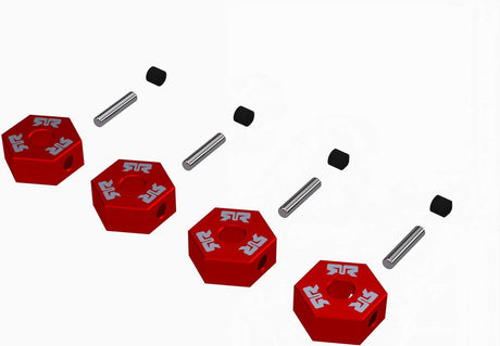 12mm Wheel Hex Set, Metal (4), Red