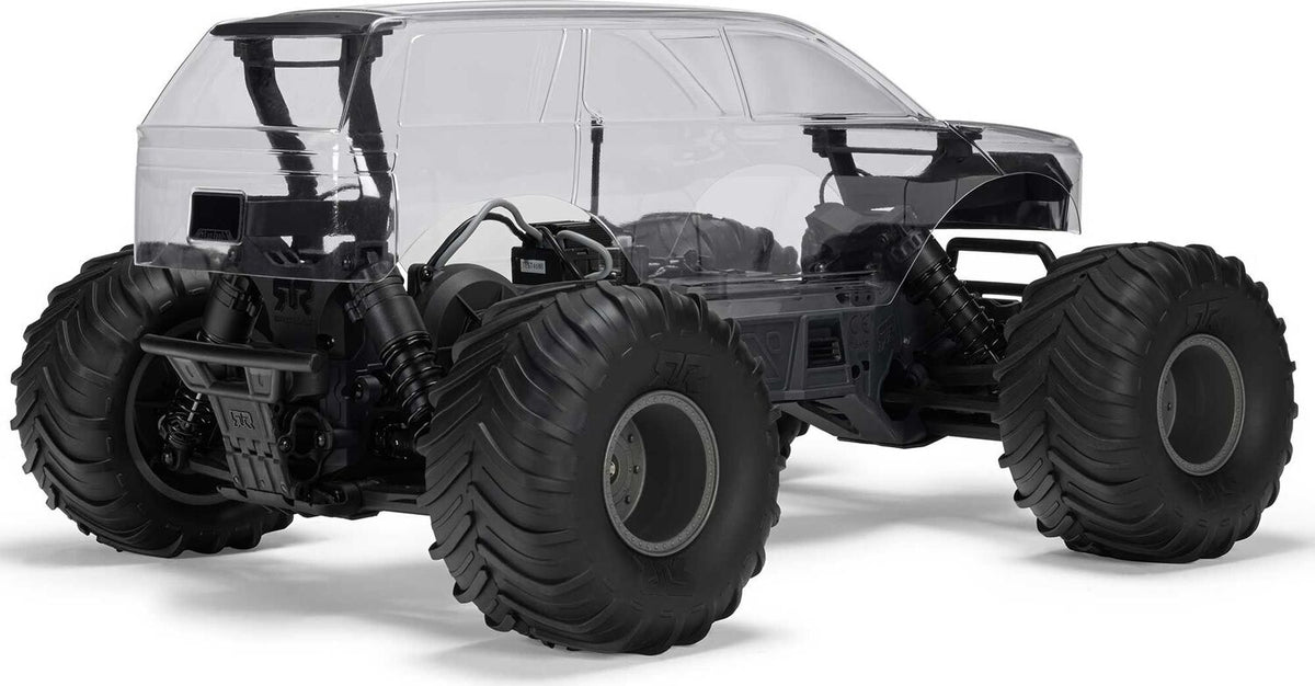1/10 GORGON 2WD RTA Kit Brushed Monster Truck (Battery & Charger Included), Clear