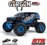 1/10 GORGON 2WD RTR Brushed Monster Truck (Battery & Charger Included), Blue