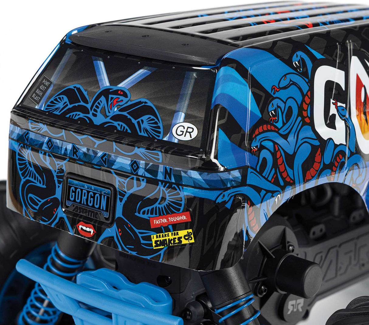 1/10 GORGON 2WD RTR Brushed Monster Truck (Battery & Charger Included), Blue