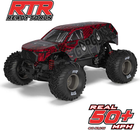 1/10 GORGON 223S 2WD RTR Brushless Monster Truck, Red/Black
