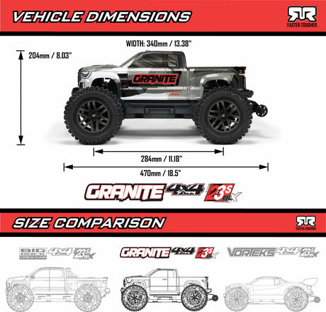1/10 GRANITE 223S DSC 4X4 RTR Brushless Monster Truck, Blue