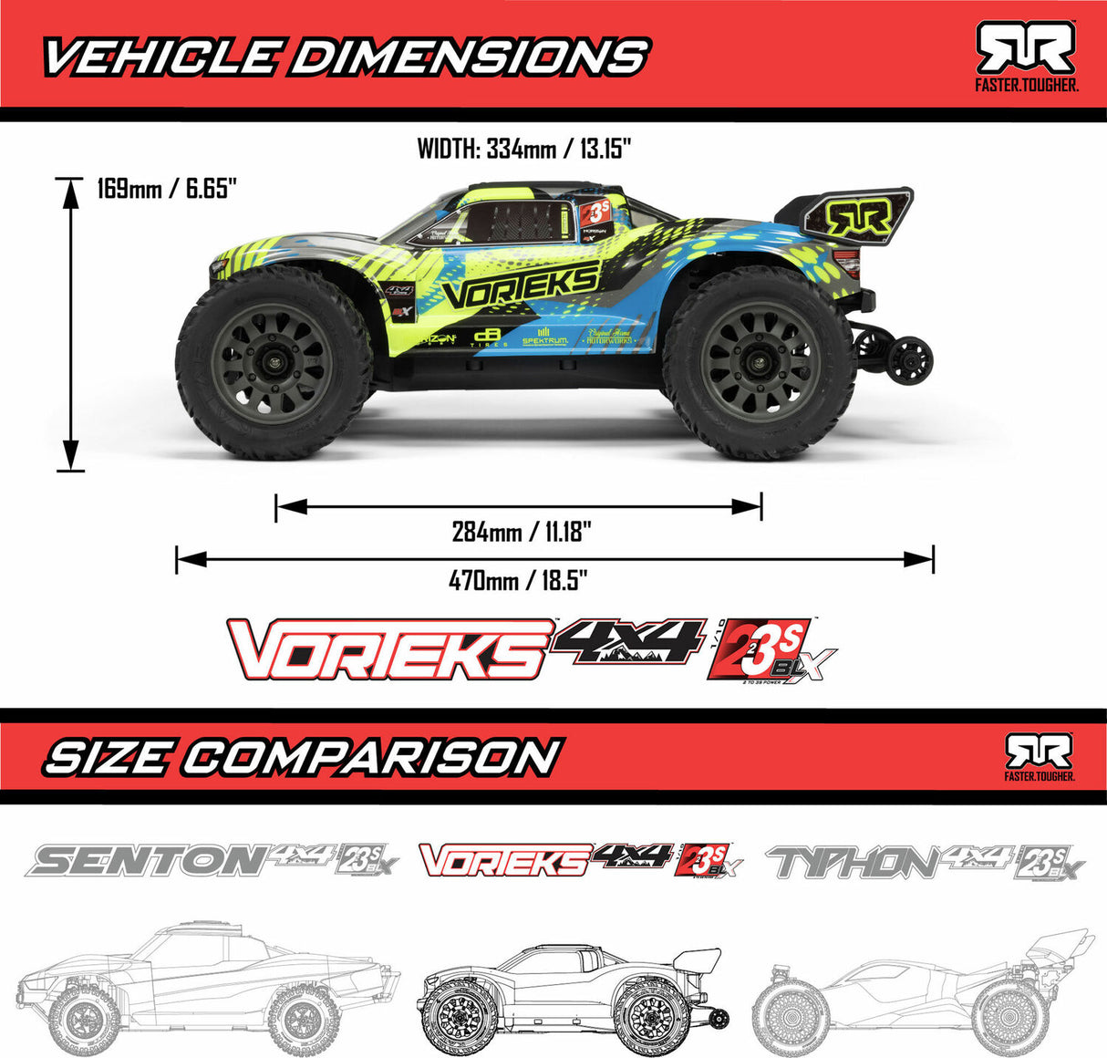 1/10 VORTEKS 223S DSC 4X4 RTR Brushless Stadium Truck, Teal