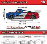 1/8 INFRACTION 223S DSC 4X4 RTR Brushless All-Road Street Bash Truck, Blue/Red