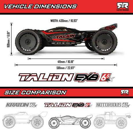 1/7 TALION 6S EXB 4X4 RTR Brushless Speed Truck, Black