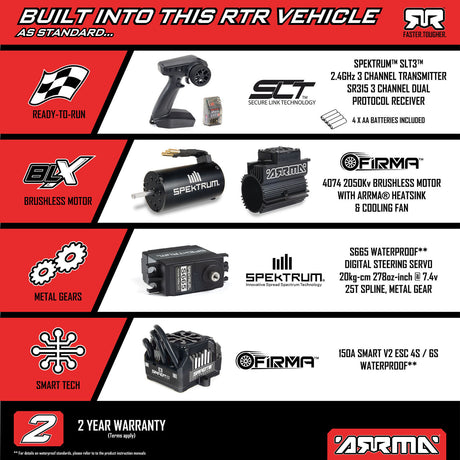 1/7 TALION 6S EXB 4X4 RTR Brushless Speed Truck, Black