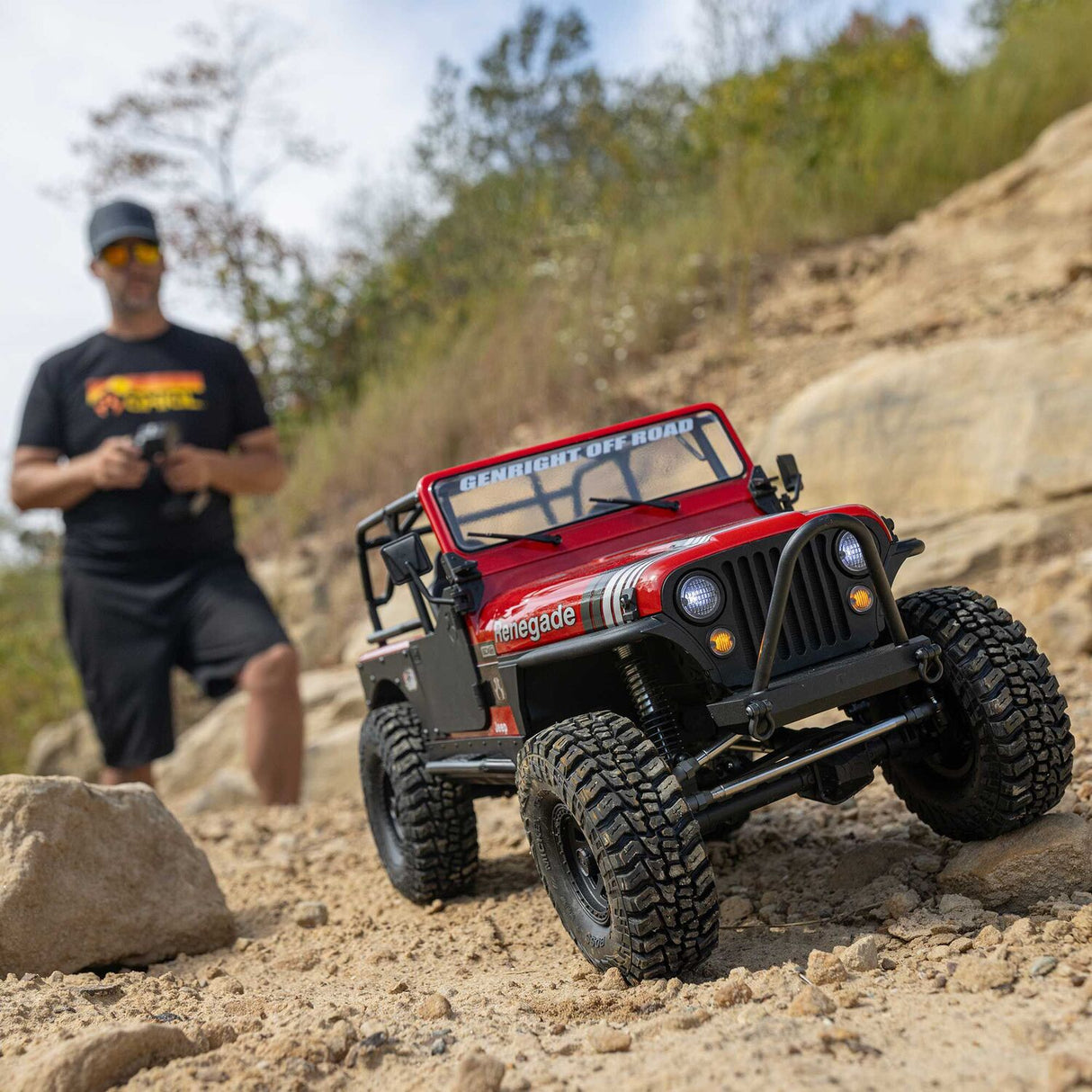 1/10 SCX10 III Jeep CJ-7 4X4 RTR Brushed Rock Crawler, Red