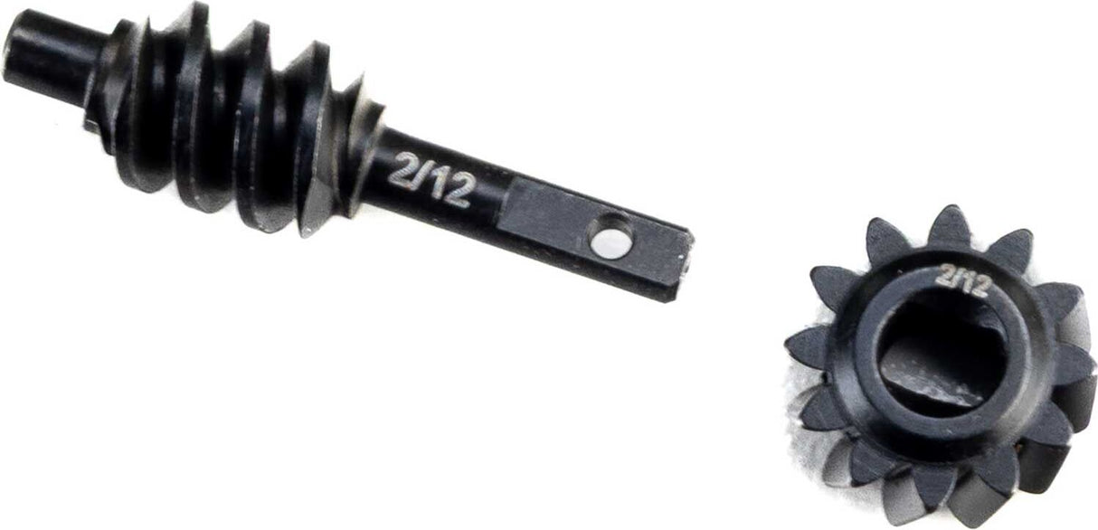 Steel Ring/Pinion Worm Gear, 2/12T, Axle: SCX30