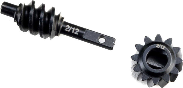 Steel Ring/Pinion Worm Gear, 2/12T, Axle: SCX30