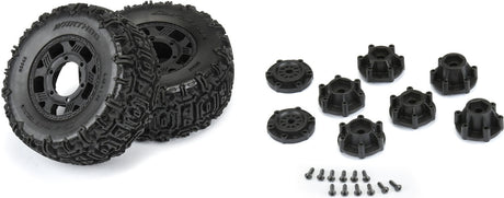 1/10 Warthog F/R 2.2"/3.0" SC Tires MTD 12 & 14mm Black Ripper (2)