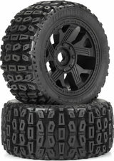 1/6 Brutus F/R 5.7" Monster Truck Tires MTD 24mm Black Ripper (2)