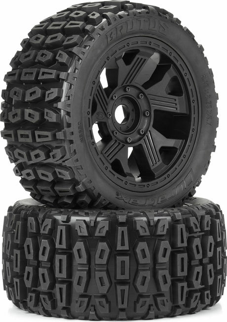 1/6 Brutus F/R 5.7" Monster Truck Tires MTD 24mm Black Ripper (2)