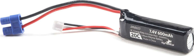 7.4V 600mAh 2S 20C LiPo Battery: EC3