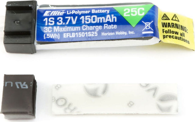 150mAh 1S 3.7V 25C LiPo Battery: PH 1.25 (Ultra Micro)