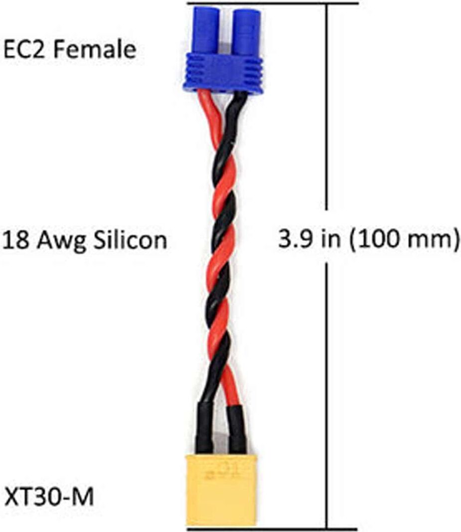 High Quality XT30 Male to EC2 Female Conversion Cable