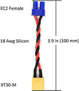 High Quality XT30 Male to EC2 Female Conversion Cable