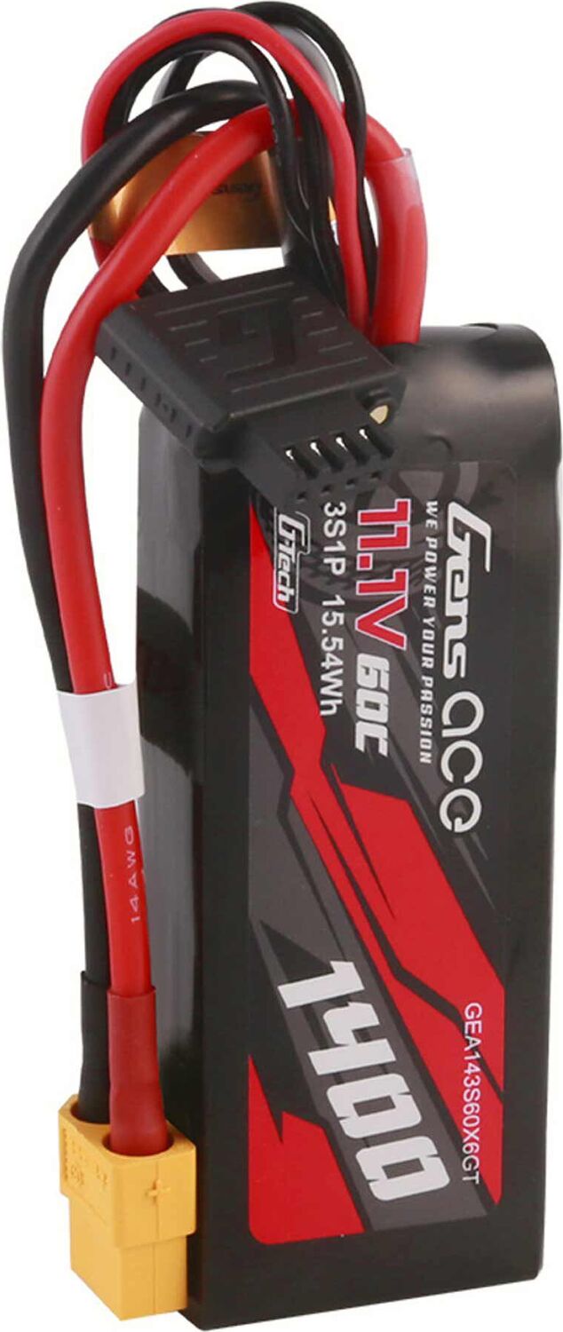 11.1V 1400mAh 3S 60C G-Tech LiPo Battery: XT60