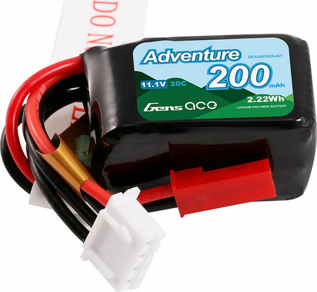 Gens ace 200mAh 3S 11.1V 30C Lipo Battery Pack with JST Plug