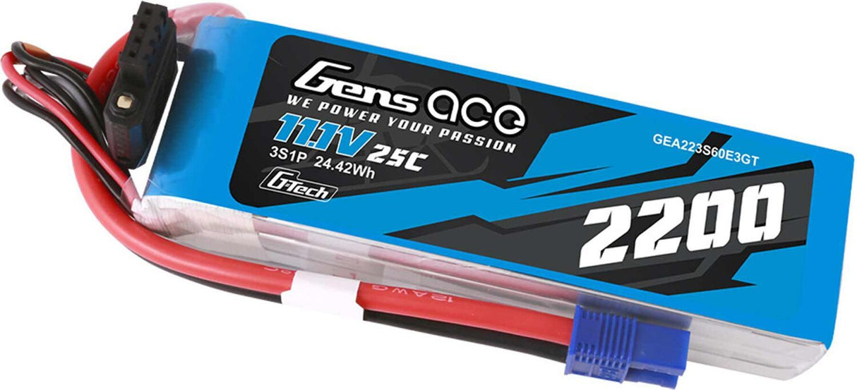 11.1V 2200mAh 3S 60C G-Tech LiPo Battery: EC3