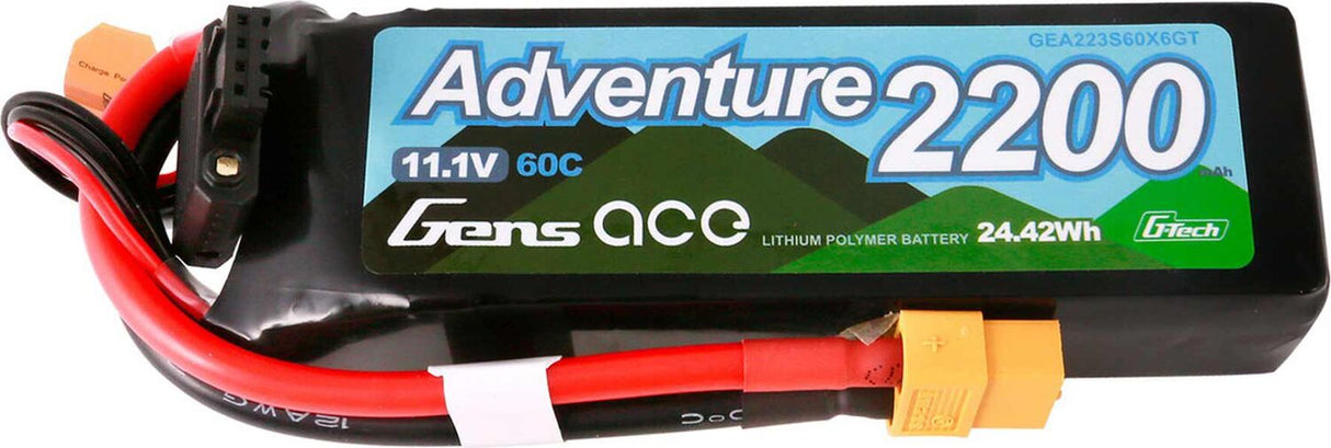 11.1V 2200mAh 3S 60C G-Tech LiPo Battery: XT60