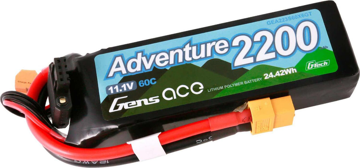 11.1V 2200mAh 3S 60C G-Tech LiPo Battery: XT60