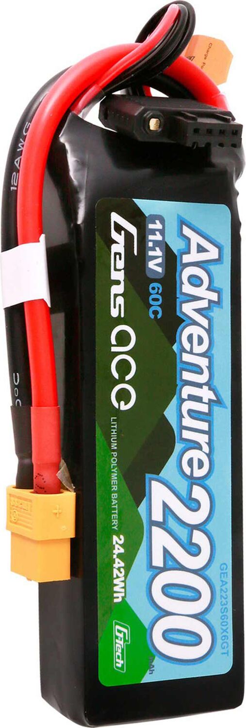 11.1V 2200mAh 3S 60C G-Tech LiPo Battery: XT60