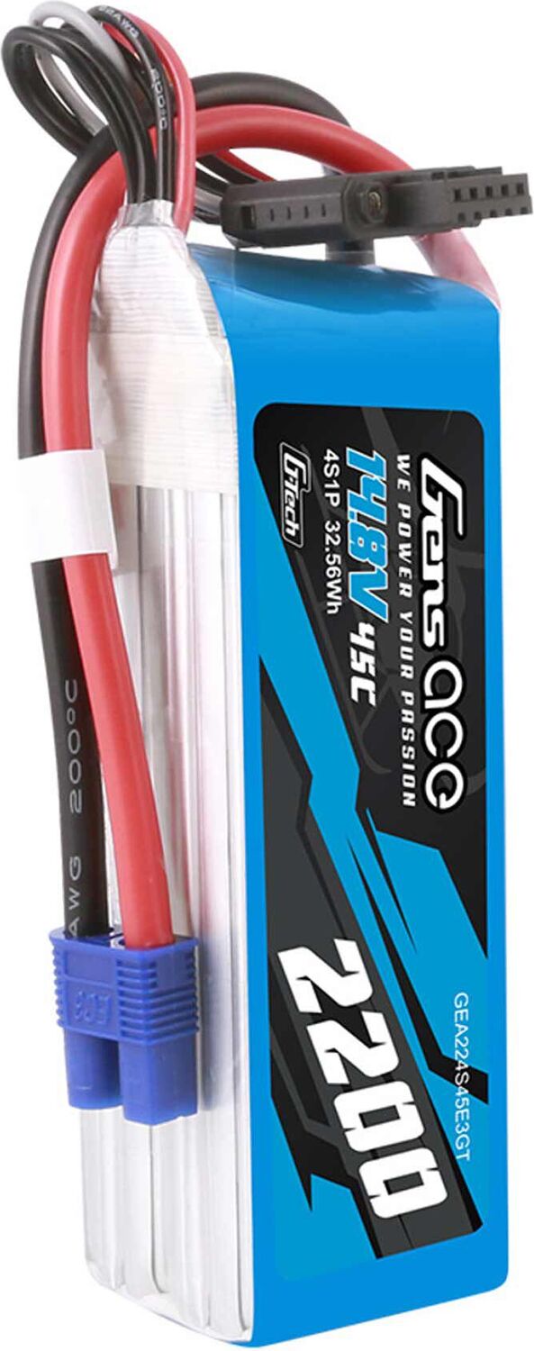 14.8V 2200mAh 4S 45C G-Tech LiPo Battery: EC3