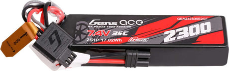 Gens ace 2300mAh 2S 35C 7.4V G-Tech Lipo Battery Pack with EC2 Plug