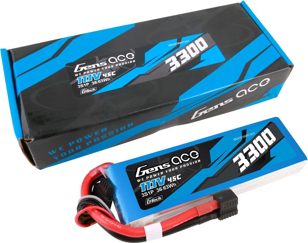 11.1V 3300mAh 3S 45C G-Tech LiPo Battery: EC3/ Deans