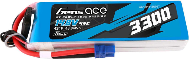 14.8V 3300mAh 4S 45C G-Tech LiPo Battery: EC3