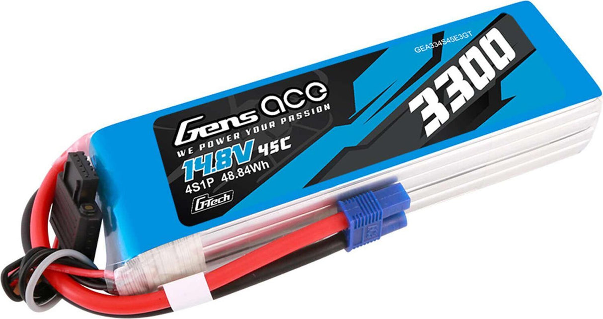 14.8V 3300mAh 4S 45C G-Tech LiPo Battery: EC3