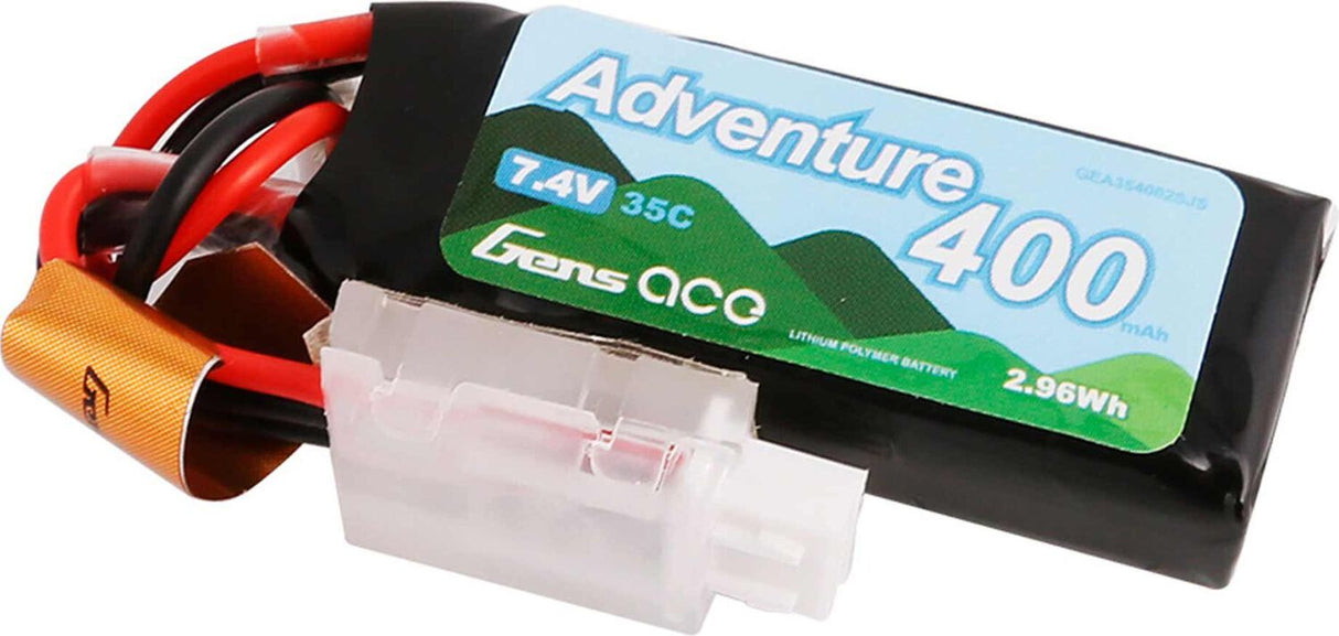 7.4V 400mAh 2S 35C LiPo Battery: JST-PHR (SCX24)