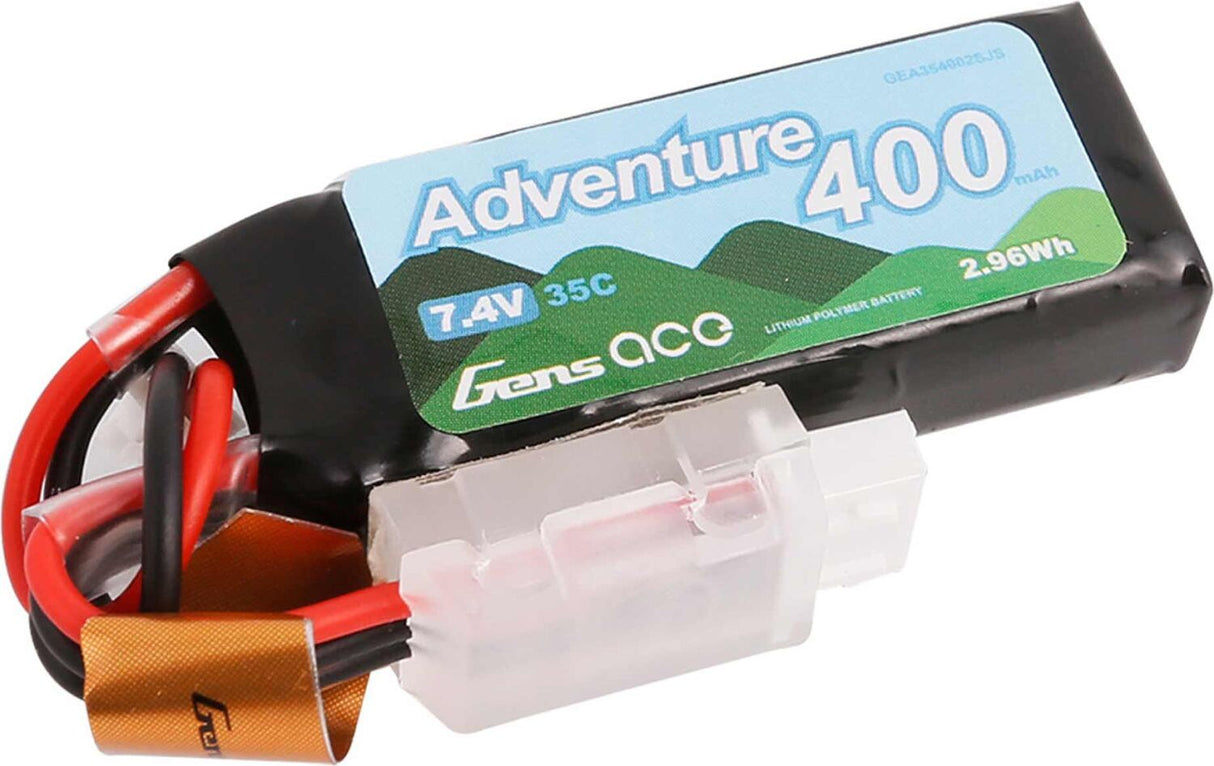 7.4V 400mAh 2S 35C LiPo Battery: JST-PHR (SCX24)