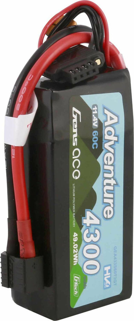11.4V 4300mAh 3S 60C G-Tech Smart Lipo Battery: Universal