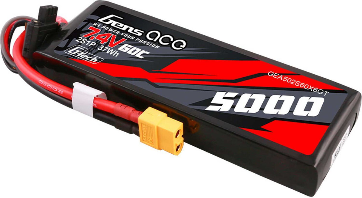 7.4V 5000mAh 2S 60C G-Tech LiPo Battery: XT60