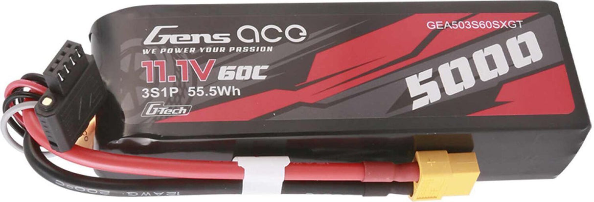 11.1V 5000mAh 3S 60C G-Tech LiPo Battery: XT60