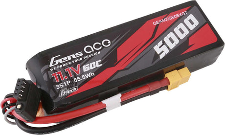 11.1V 5000mAh 3S 60C G-Tech LiPo Battery: XT60