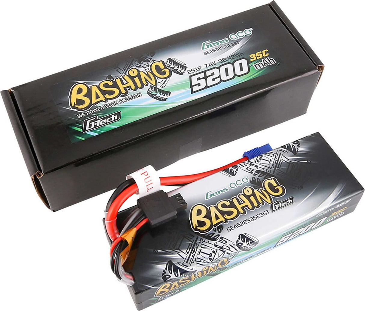 7.4V 5200mAh 2S 35C G-Tech Smart Bashing Hardcase LiPo Battery: EC3