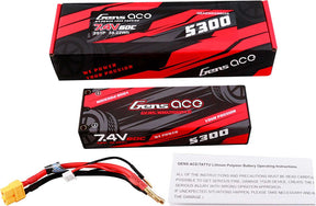 7.4V 5300mAh 2S 60C Hardcase Lipo Battery: XT60
