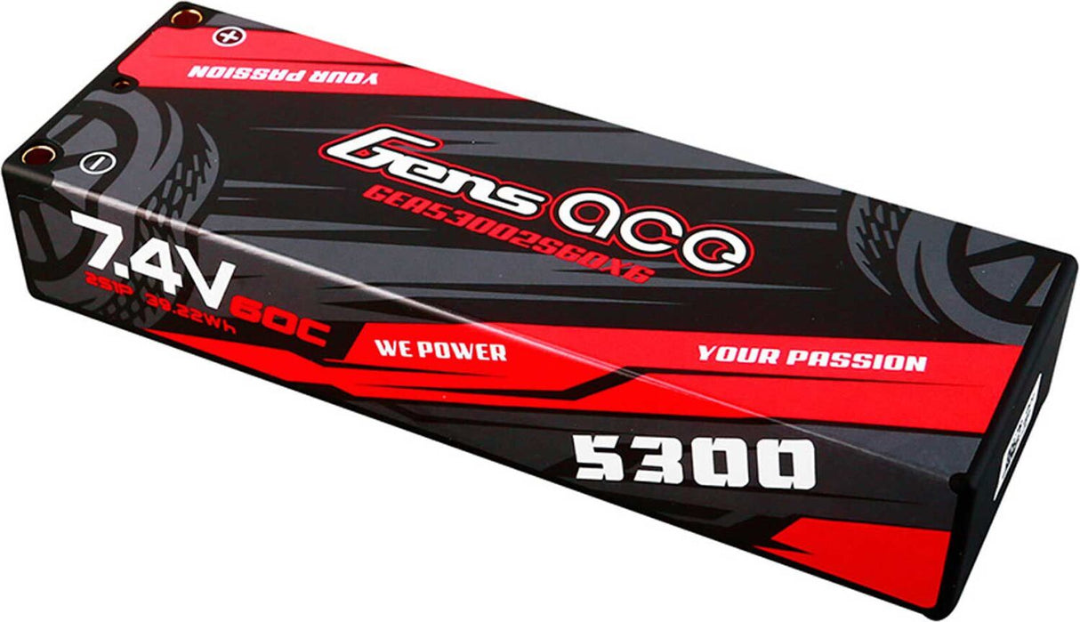 7.4V 5300mAh 2S 60C Hardcase Lipo Battery: XT60