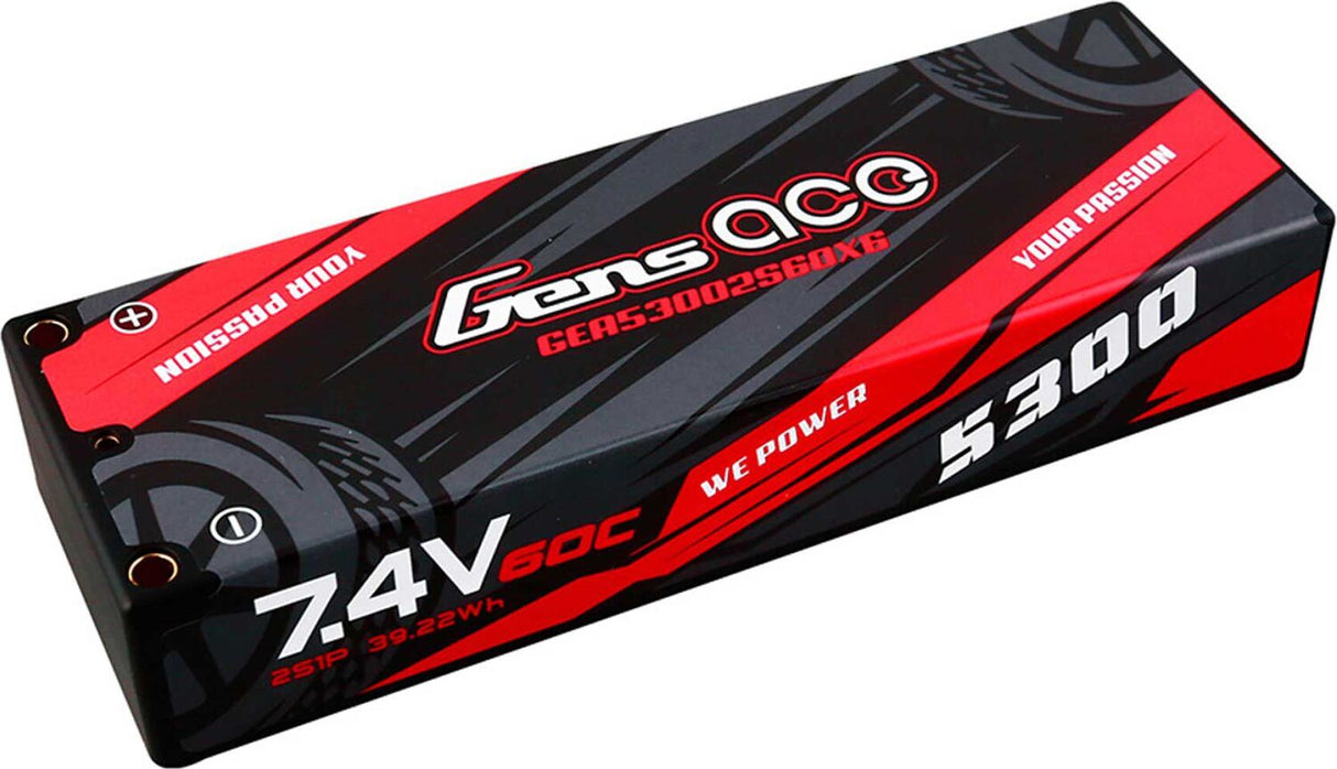 7.4V 5300mAh 2S 60C Hardcase Lipo Battery: XT60