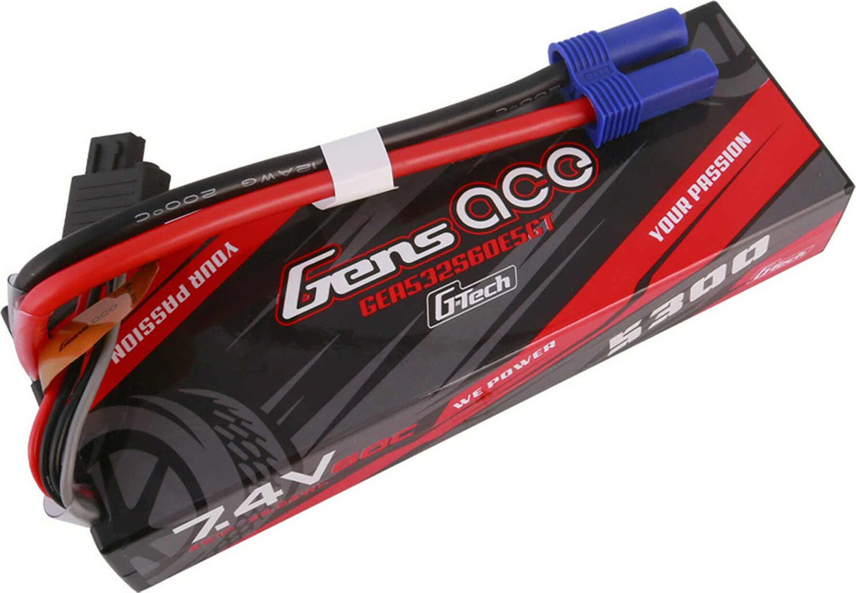 7.4V 5300mAh 2S 60C G-Tech Hardcase LiPo Battery: EC5