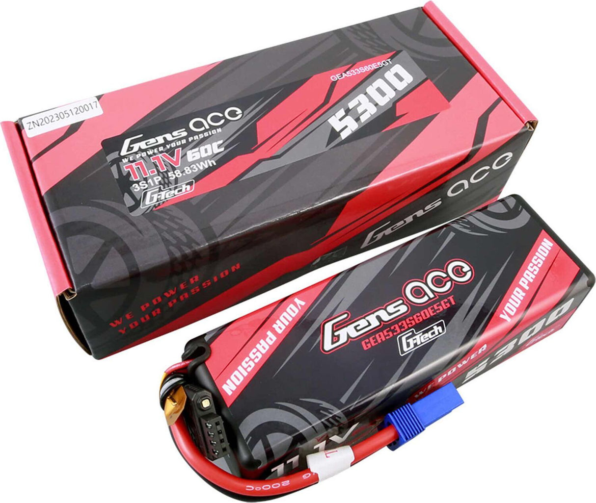 11.1V 5300mAh 3S 60C G-Tech Hardcase LiPo Battery: EC5
