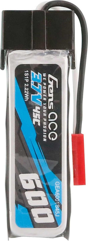 3.7V 600mAh 1S 45C LiPo Battery: JST-RCY