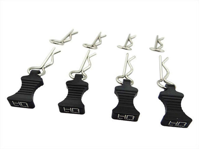 1/10 Black Aluminum EZ Pulls (4) Body Clips (8)